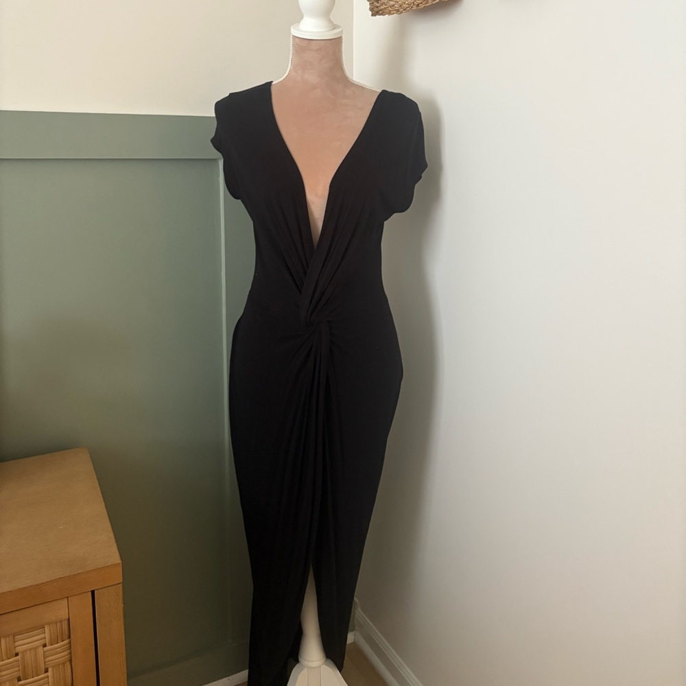Rolla Coster Black Twist-Front Maxi Dress – Size Small